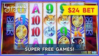 SUPER FREE GAMES! Wonder 4 Tall Fortunes Buffalo Gold Collection Slot - $24 MAX BET!