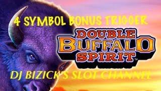 Double Buffalo Spirit Slot Machine ~ 4 SYMBOL BONUS TRIGGER! ~ NICE WIN! • DJ BIZICK'S SLOT CHANNEL