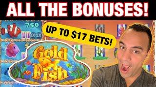 ⋆ Slots ⋆ Gold Fish INCREDIBLE PROFIT Session up to $17 BIG BETS!! | ALL FEATURES IN ACTION!! ⋆ Slot