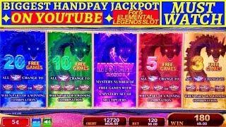 My •BIGGEST HANDPAY JACKPOT• On 5 Elemental Legends Slot | RARE Handpay Jackpot| Live PREMIERE Sream