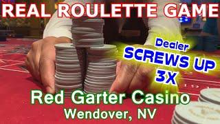 DEALER MESSES UP 3X! - Live Roulette Game #16 - Red Garter Casino, Wendover, NV - Inside The Casino