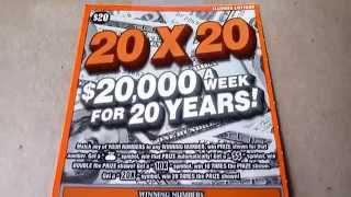 20X20 - $20,000 a Week for 20 Years Illinois Instant Lottery Scratchcard Video
