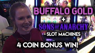 4 Coin BONUS WIN! Buffalo Gold Slot Machine!