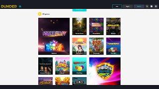 DUNDER CASINO review looking at the most popular games and website theme
