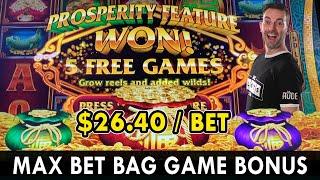 MAX BET ⋆ Slots ⋆Bag Game BONUS / $26 a Spin!