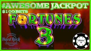 •️HIGH LIMIT Fortunes 3 - Echo Fortunes MASSIVE HANDPAY JACKPOT •️$100 SPIN BONUS Slot Machine •️