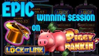 HIGH LIMIT Lock It Link Hold Onto Your Hat & Piggy Bankin' MASSIVE EPIC WIN ⋆ Slots ⋆(3) HANDPAY JACKPOTS