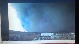 May 5th, 2016. Fort McMurray Fire airport 24 hour webcam timelapse east of Beacon Hill wildfire