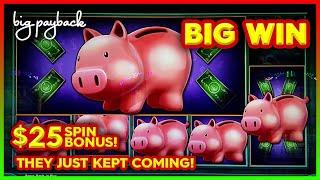 $25/SPIN BONUSES on Piggy Bankin' - THEY JUST KEPT COMING!