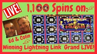 •Live! 1,100 Spins On Lightning Link
