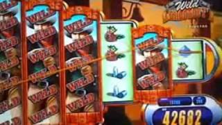 Wild shootout slot machine bonus line hit