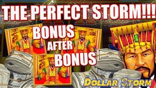 DOLLAR Storm Is On Fire! JACKPOT And Back To Back NONSTOP Bonuses! High Limit Slot Play Action