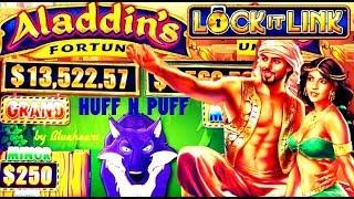 HUFF N PUFF slot machine WINS BUFFALO GOLD 5 coin BONUS WIN and MORE!