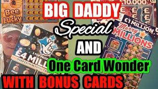 One Card Wonder.."Merry Millions..and Bonus Cards....and Special £100 worth of Big Daddy Scratchcard