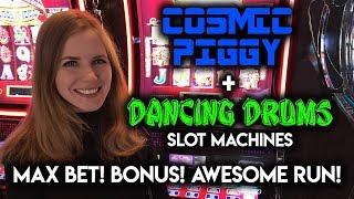 GREAT RUN on Max BET! DANCING DRUMS  • Slot Machine! Cosmic PIGGY Max Bet BONUS!