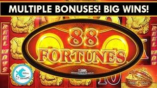 88 Fortunes Slot Machine - Multiple Bonuses - Big Wins!