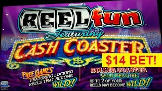 Cash Coaster Slot - $14 Max Bet - Big Win Bonus!