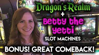 Awesome Comeback on Betty The Yetti! Dragons Realm Slot Machine BONUS!