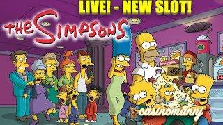**NEW SLOT** The Simpsons Slot - CMNJ "Slot" LOOK! - LIVE PLAY plus features! - Slot Machine Bonus