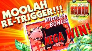 MOOLAH RE-TRIGGER!!! RARE!!! MEGA WIN on Invaders Return From The Planet Moolah In San Manuel CASINO