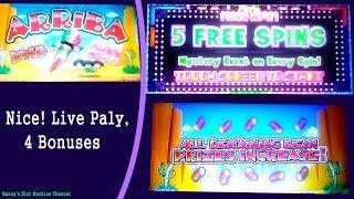 Multimedia / Everi : Arriba Slot Machine Live Play and 4 Bonuses