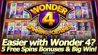 Wonder 4 Spinning Fortunes Slot Machine - Is It Any Easier with Wonder 4?  5 Bonuses and a Big Win!