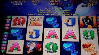 Lucky Count Slot Machine Bonus - 15 Free Games Win with Repeat Wins