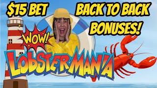 BACK TO BACK BONUSES! High Limit Lobstermania Larry's Back with the Wins