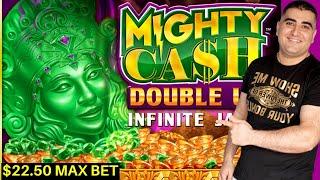 High Limit Mighty Cash DOUBLE UP Slot Machine Max Bet Bonus - GREAT SESSION | SE-3 | EP-19