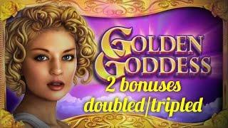 Golden Goddess - 2 live max bet plays w/ bonuses - Slot Machine Bonus