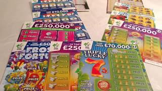 Scratchcards"Old Vs New"CASH VAULT Vs TREASURE.PAYDAY Vs BUGS.250,000 RAINBOW Vs 250,000 RED
