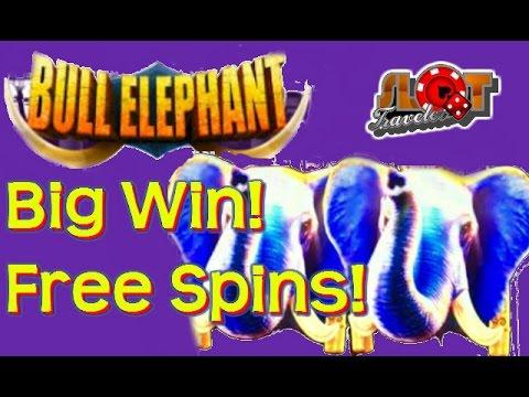 ★ BULL ELEPHANT Slot Machine Bonus & Feature Chance ★ Big Win ♠ SlotTraveler ♠