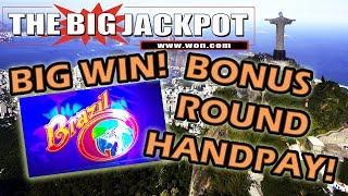 • $90 / SPIN • BIG JACKPOT WIN ON • BRAZIL • BONUS ROUND! w/ The Big Jackpot
