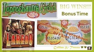 First Attempt •FAB FRIDAY• Leprechaun's Gold featuring Laredo - Slot Machine Bonuses - BIG WIN