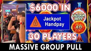 ⋆ Slots ⋆️ $6000 Ultra Hot ⋆ Slots ⋆️30 Players MASSIVE Group Pull