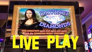 Davinci Diamonds Live Play 5 cent denom $6.00 bet Slot Machine IGT