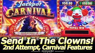 NEW Jackpot Carnival TimberWolf/Buffalo Slot Machines! Clown and Credit Features in 2nd Attempt!