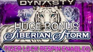 SIBERIAN STORM ++ Huge Bonus Win ++ IGT Slot Machine Dynasty Edition