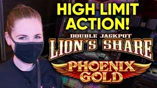 HIGH LIMIT! Phoenix Gold And Double Jackpot Lions Share BONUSES!