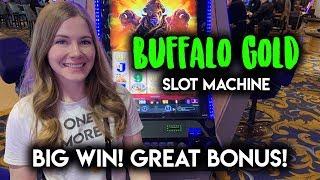 Lucky Break!! BIG WIN! Buffalo Gold Slot Machine! BONUS!!