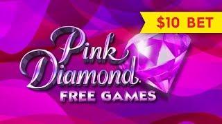 Pink Diamond Slot - $10 Max Bet - NICE BONUS, GOOD SESSION!