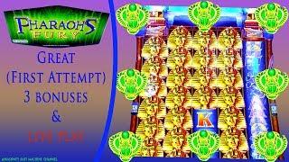 •First Attempt• Pharaohs Fury - 3 Bonuses and Live Play