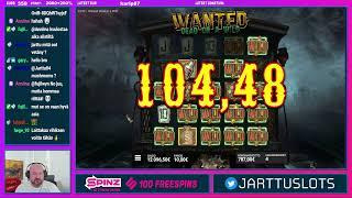 Train Bonus!! Really Big Win From Wanted Dead Or A Wild Slot!!