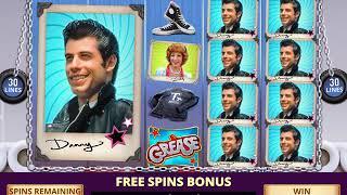 GREASE Video Slot Casino Game with a GREASED LIGHTNING FREE SPIN BONUS