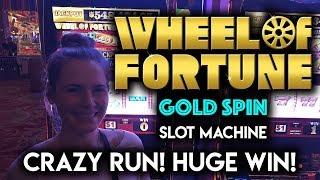 SLOTLADY IS ON FIRE! MASSIVE WIN! Wheel of Fortune Gold Spin Slot Machine!