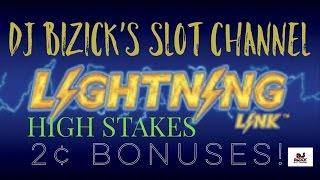 High Stakes Slot Machine ~ LIGHTNING LINK ~ 7 MINUTES OF 2c BONUSES! ~ BIG WINS!!! • DJ BIZICK'S SLO