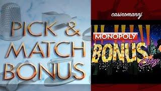 Monopoly Bonus City Slot - Pick and Match Bonus! - NICE WIN - Slot Machine Bonus