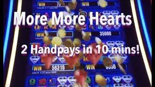 TWO HANDPAYS on More More Hearts Slot Machine