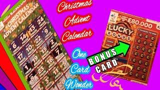Two card Wonder Scratchcard Game......Lucky bonus ..and ..The Advent Calendar ..cards