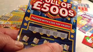 FULL of 500's...Pay out..Scratchcards...Pharaoh's....JEWELS...LUCKY Fortune...etc